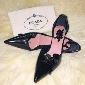 Prada Floral Leather Stilettos